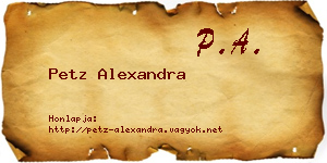 Petz Alexandra névjegykártya